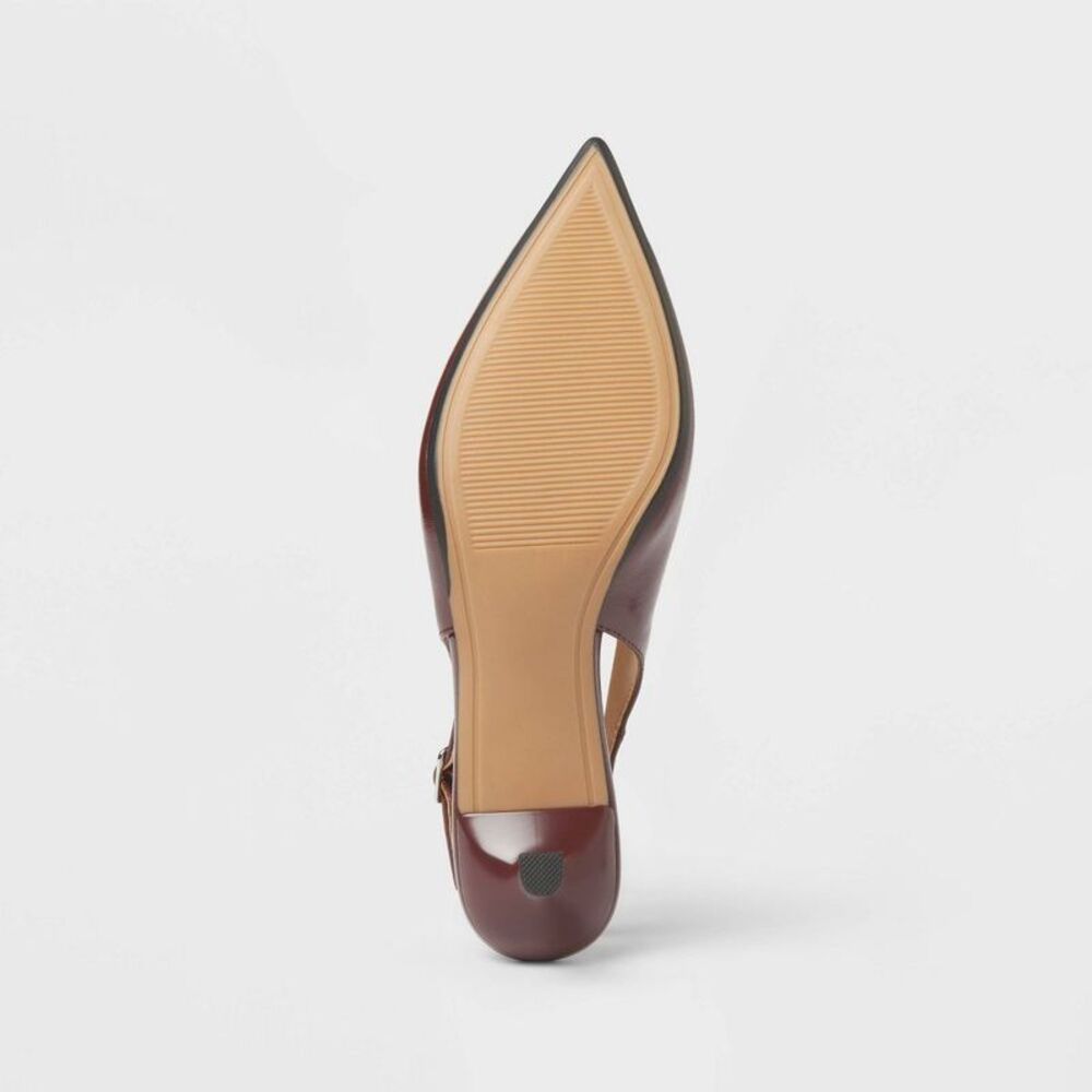 Women’s Samantha Sling Back Kitten Heels – A New Day Burgundy 9 - Picture 4 of 4